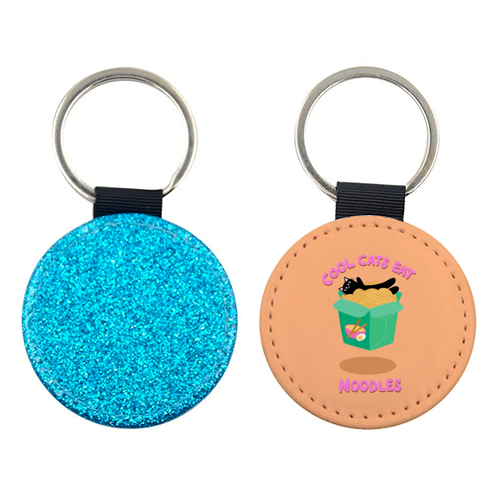 Cool Cats Eat Noodles - keyring by The Paper Tail