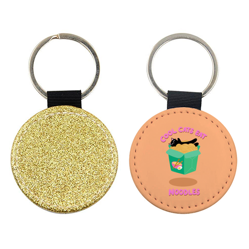 Cool Cats Eat Noodles - keyring by The Paper Tail
