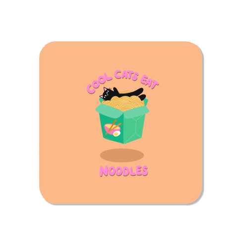 Cool Cats Eat Noodles - Magnet by The Paper Tail