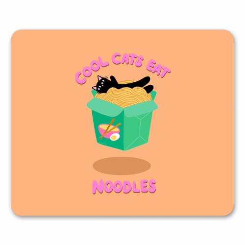 Cool Cats Eat Noodles - mouse mat by The Paper Tail