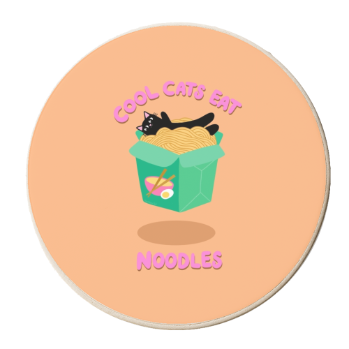 Cool Cats Eat Noodles - personalised beer coaster by The Paper Tail