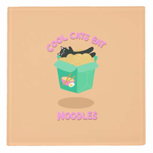 Cool Cats Eat Noodles - personalised beer coaster by The Paper Tail