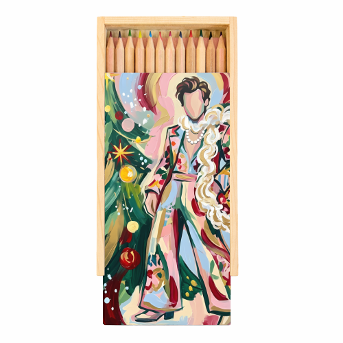 Harry's Christmas Wonderland – Colorful Holiday Pop Art - Coloured Pencils with Box by haris kavalla