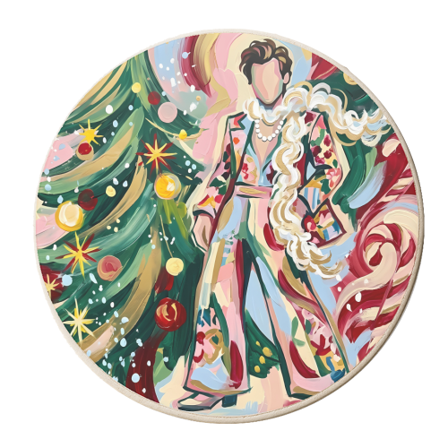 Harry's Christmas Wonderland – Colorful Holiday Pop Art - personalised beer coaster by haris kavalla