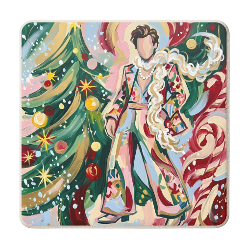 Harry's Christmas Wonderland – Colorful Holiday Pop Art - personalised beer coaster by haris kavalla