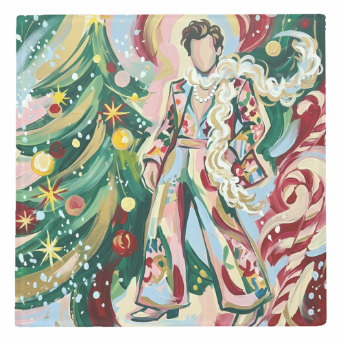 Harry's Christmas Wonderland – Colorful Holiday Pop Art - personalised beer coaster by haris kavalla