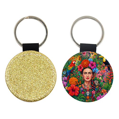 Frida Kahlo: Tropical Jungle - keyring by haris kavalla