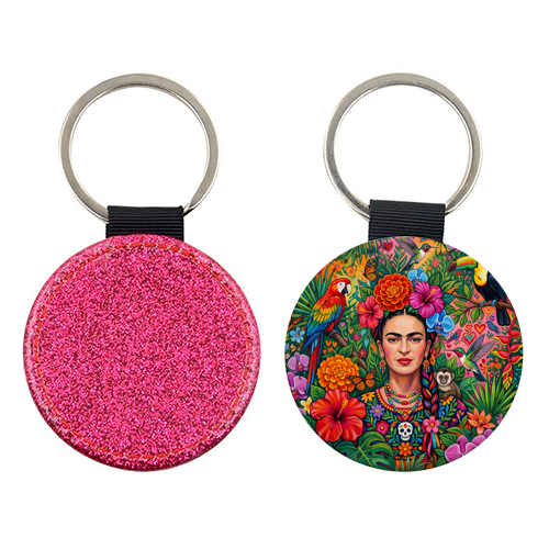 Frida Kahlo: Tropical Jungle - keyring by haris kavalla