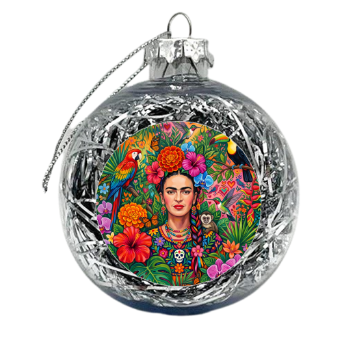 Frida Kahlo: Tropical Jungle - xmas bauble by haris kavalla