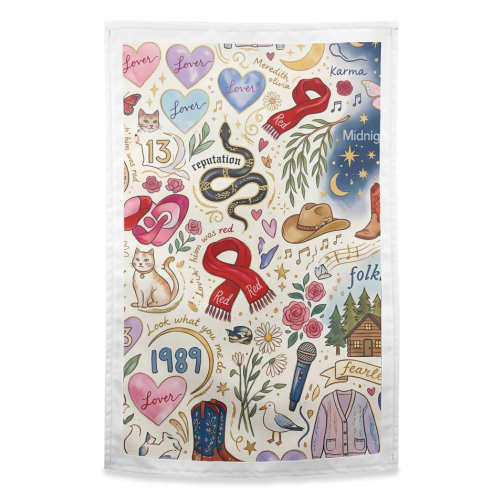 Taylor Inspired Enchanted Music & Romance - funny tea towel by haris kavalla