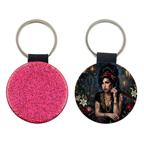 Amy Back to Black Rose - keyring by haris kavalla