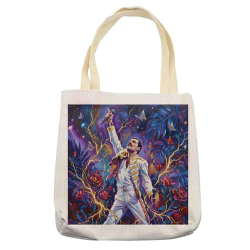 Queen of the Night - printed canvas tote bag by haris kavalla