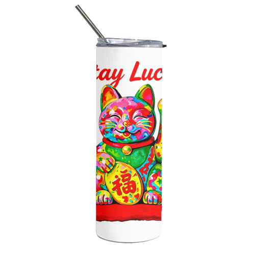 Stay Lucky cat - Tumbler by Kirstie Taylor