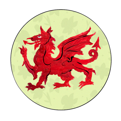 Welsh Dragon - Circle Sticker by The Queer Store
