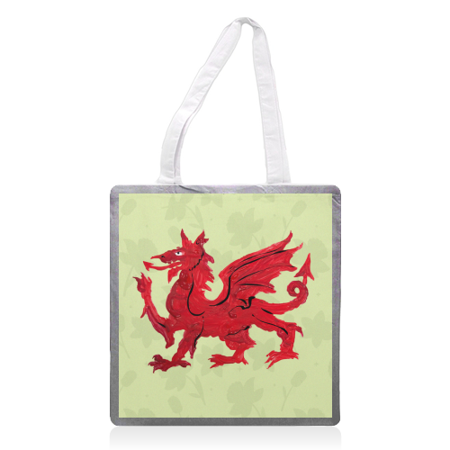 Welsh Dragon - printed canvas tote bag by The Queer Store