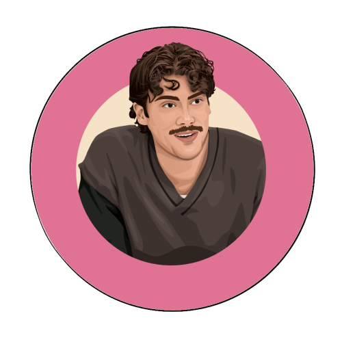 Paul Baker - Circle Sticker by Pink and Pip