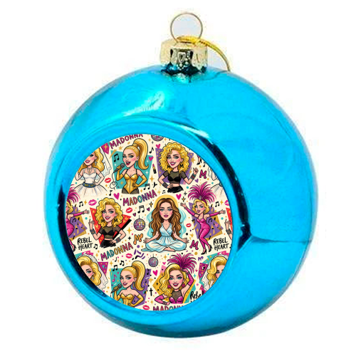 Queen of Pop — Madonna - colourful christmas bauble by haris kavalla