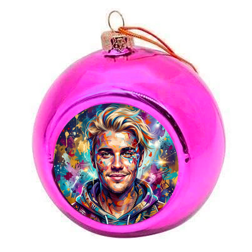 Justin Electric Soul - colourful christmas bauble by haris kavalla
