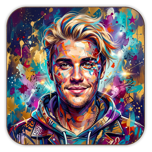 Justin Electric Soul - personalised beer coaster by haris kavalla