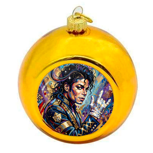 Michael J — King of Pop in Motion - colourful christmas bauble by haris kavalla