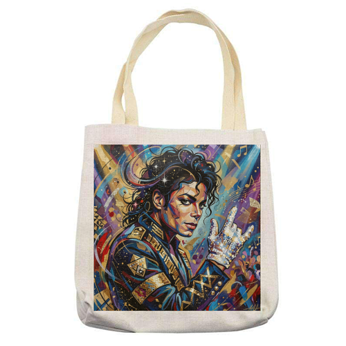 Michael J — King of Pop in Motion - printed canvas tote bag by haris kavalla