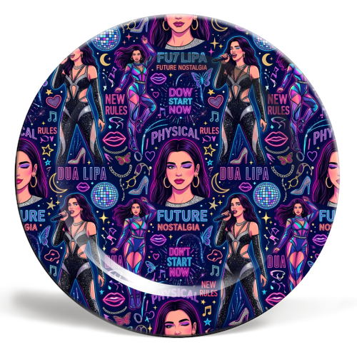Neon Pop Queen - ceramic dinner plate by haris kavalla