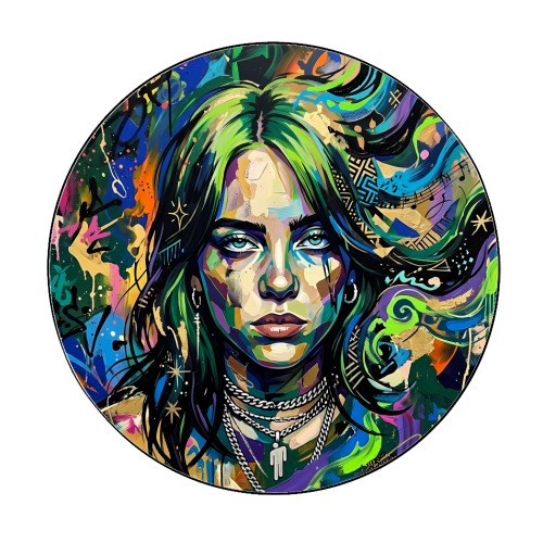 Electric Billie - Circle Sticker by haris kavalla