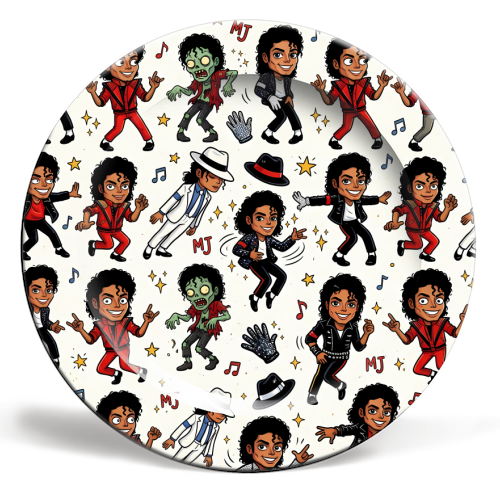 King of Pop – Iconic Moves - ceramic dinner plate by haris kavalla