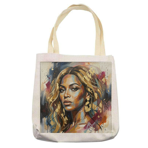 Golden Reign - printed canvas tote bag by haris kavalla