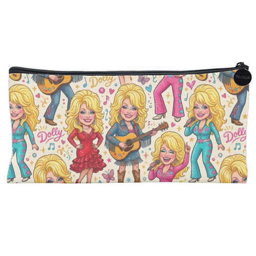 Dolly in Full Bloom - flat pencil case by haris kavalla
