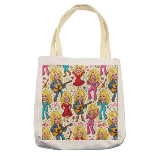 Dolly in Full Bloom - printed canvas tote bag by haris kavalla