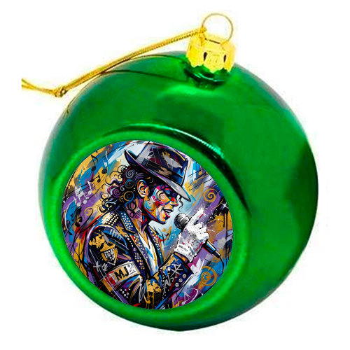 Michael Jackson: King of Pop - colourful christmas bauble by haris kavalla