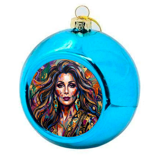 Cher: A Vision in Color - colourful christmas bauble by haris kavalla