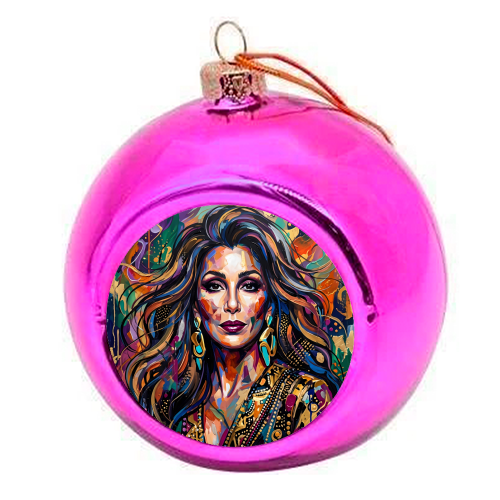 Cher: A Vision in Color - colourful christmas bauble by haris kavalla