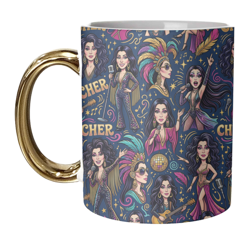 Cher: Timeless Glamour - unique mug by haris kavalla