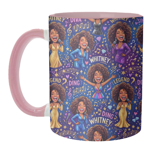 Whitney Houston: Queen of the Spotlight - unique mug by haris kavalla