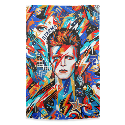 David Bowie: Stardust & Lightning - funny tea towel by haris kavalla