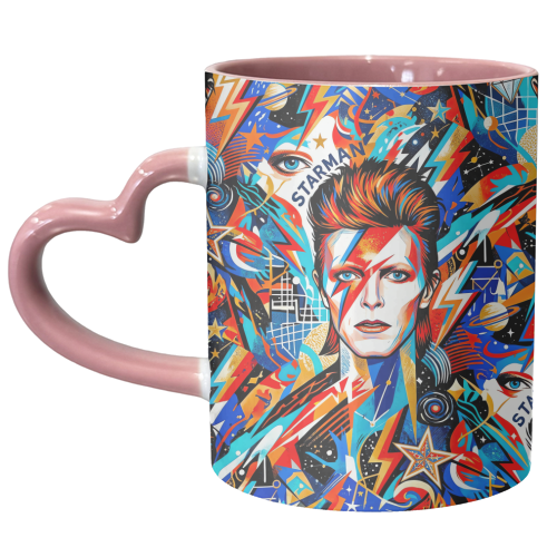 David Bowie: Stardust & Lightning - unique mug by haris kavalla