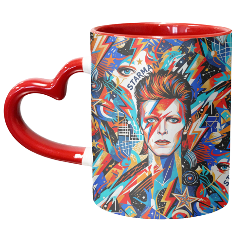 David Bowie: Stardust & Lightning - unique mug by haris kavalla