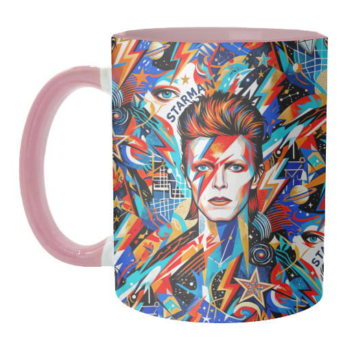 David Bowie: Stardust & Lightning - unique mug by haris kavalla