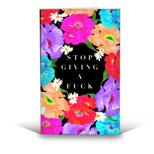 STOP GIVING A F*CK POPPY - funny greeting card by PEARL & CLOVER