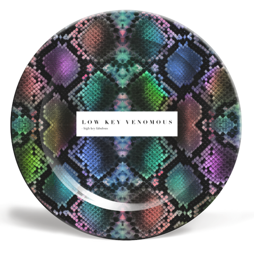 Low Key Venomous High Key Fabulous - ceramic dinner plate by PEARL & CLOVER