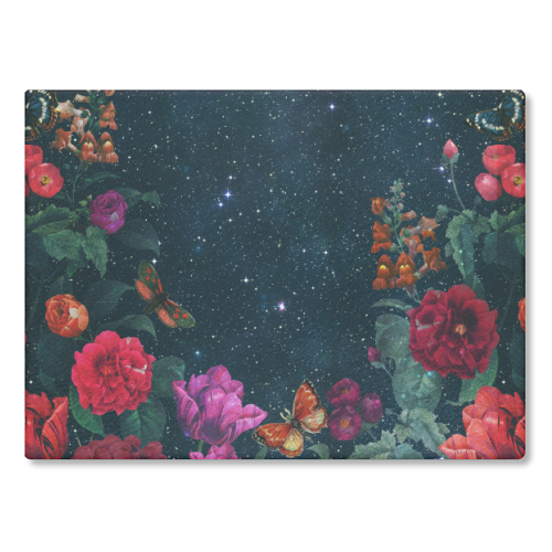 MIDNIGHT FLORAL - glass chopping board by PEARL & CLOVER