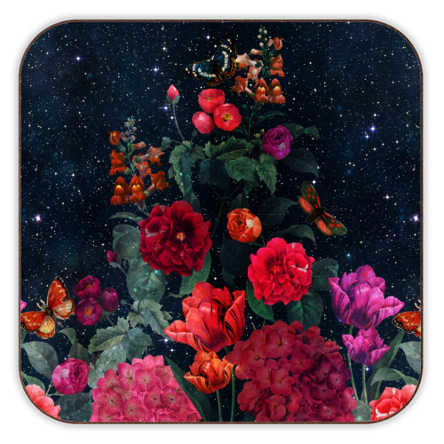MIDNIGHT FLORAL - personalised beer coaster by PEARL & CLOVER