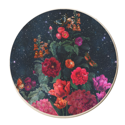 MIDNIGHT FLORAL - personalised beer coaster by PEARL & CLOVER