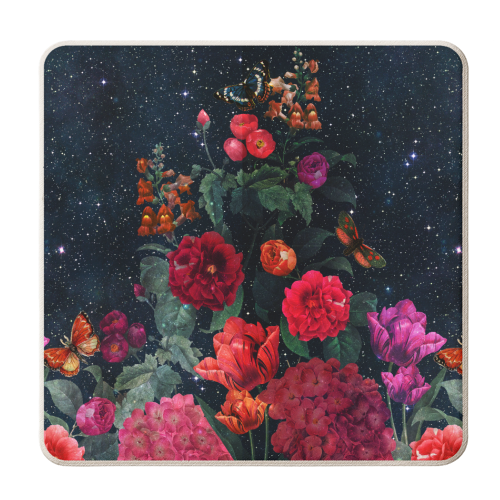 MIDNIGHT FLORAL - personalised beer coaster by PEARL & CLOVER