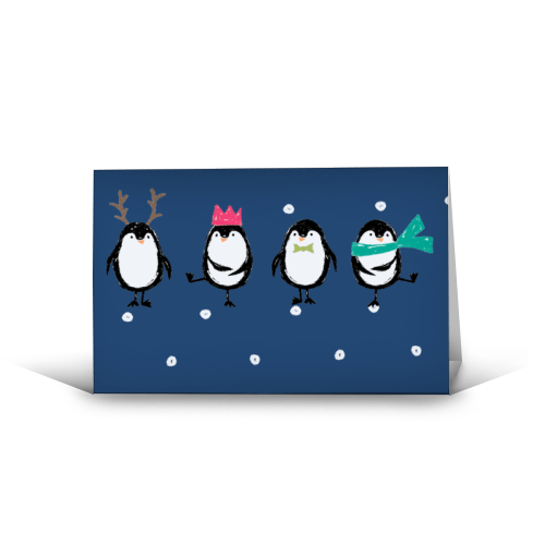 CUTE PENGUINS - funny greeting card by PEARL & CLOVER