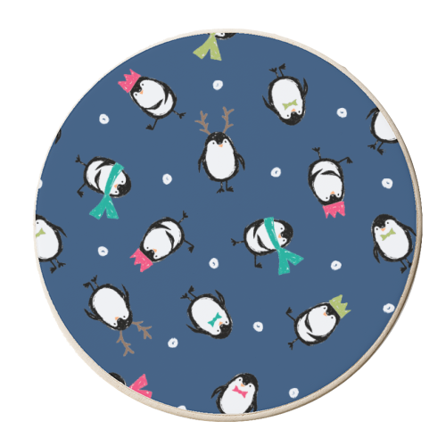 CUTE PENGUINS - personalised beer coaster by PEARL & CLOVER
