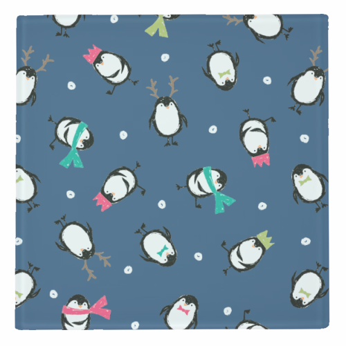 CUTE PENGUINS - personalised beer coaster by PEARL & CLOVER