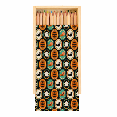 HALLOWEEN FRAMES - Coloured Pencils with Box by PEARL & CLOVER